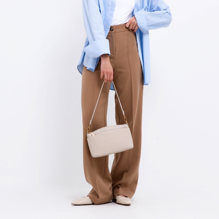 Сумка женская кросс-боди на молнии, цвет бежевый Сумка женская кросс-боди на молнии, цвет бежевый