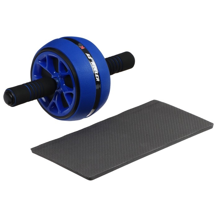 Ролик для пресса ONLYTOP, 28х16х16 см, с ковриком, цвет синий Ролик для пресса ONLYTOP, 28х16х16 см, с ковриком, цвет синий