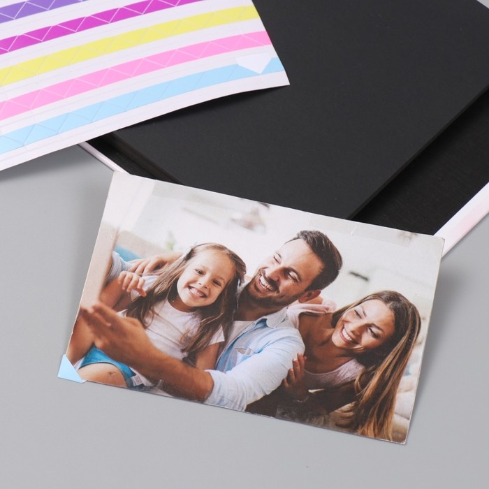 Фотоальбом 25 листов (наклейки+кольца)  Фотоальбом 25 листов (наклейки+кольца) "Сладости. Нежность" тиснение золото 19х27х3 см