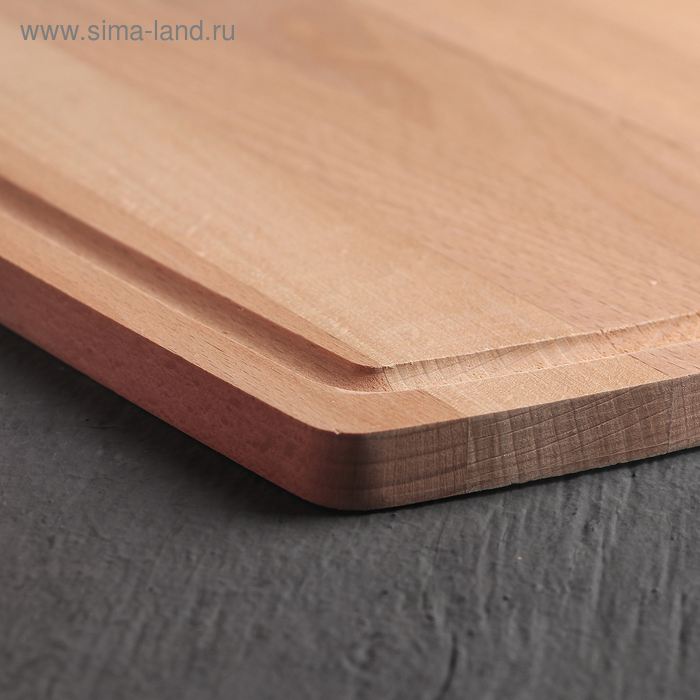 Доска разделочная Доляна «БУковский», 40×23×1,1 см, бука, с кровостоком, бук