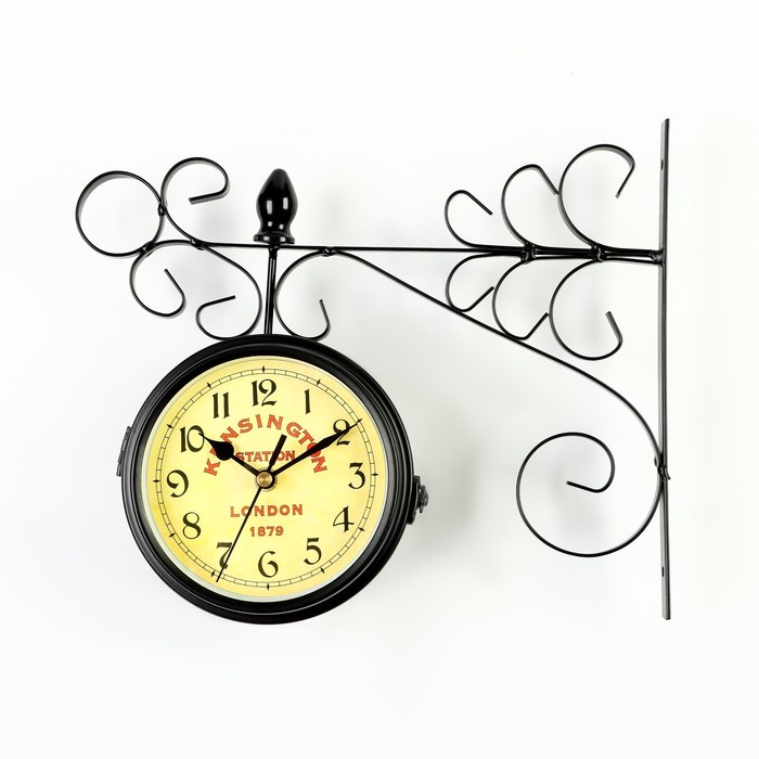 Часы настенные двусторонние, на подвесе  Часы настенные двусторонние, на подвесе "Тактоо", бесшумные, 24 х 30 см