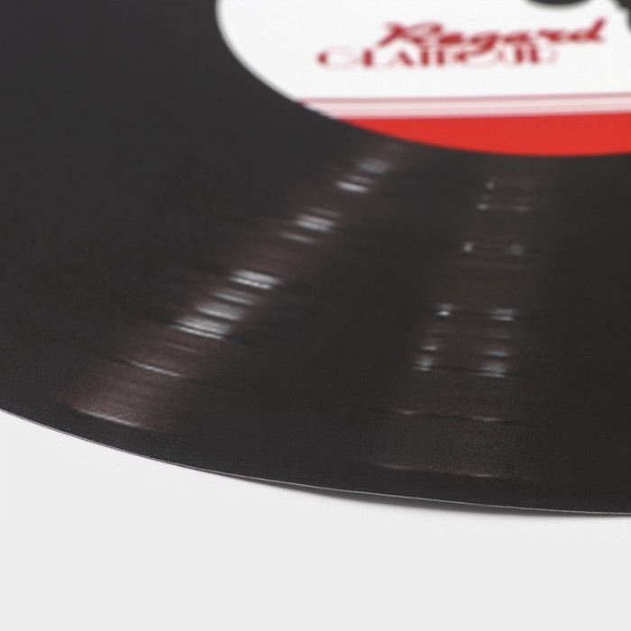 Салфетка сервировочная на стол Доляна «Виниловая пластинка», d=38 см, цвет чёрный