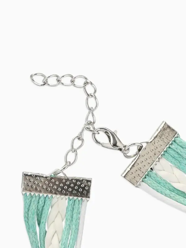 Браслет кожаный &laquo;Совы, веточка и знак бесконечности&raquo;, L=20 см, 5 нитей, бирюзовый