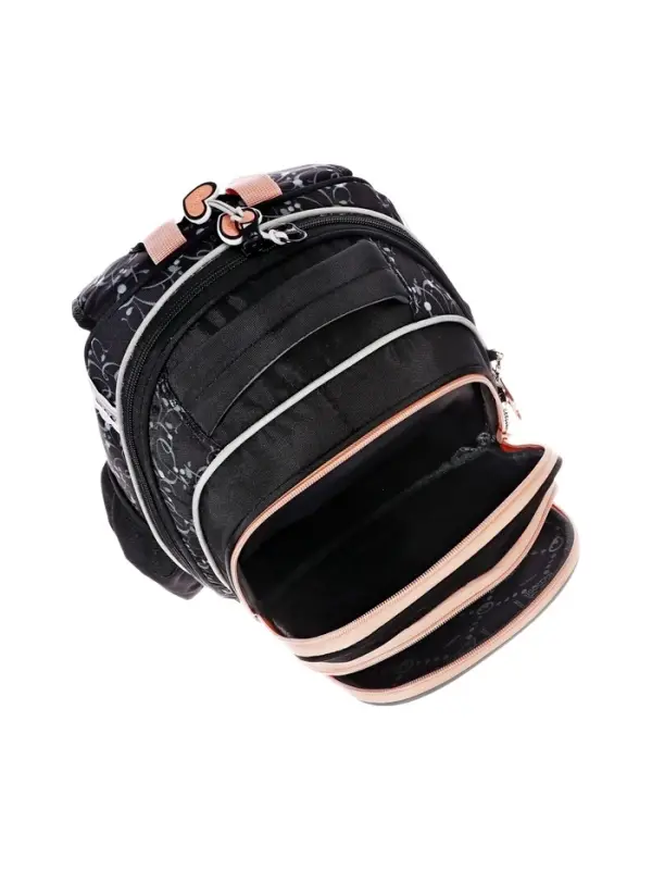 Рюкзак каркасный Across 410 40*33*15 наполн:мешок,пенал, дев, чер/сер 25-410-11 Рюкзак каркасный Across 410 40*33*15 наполн:мешок,пенал, дев, чер/сер 25-410-11