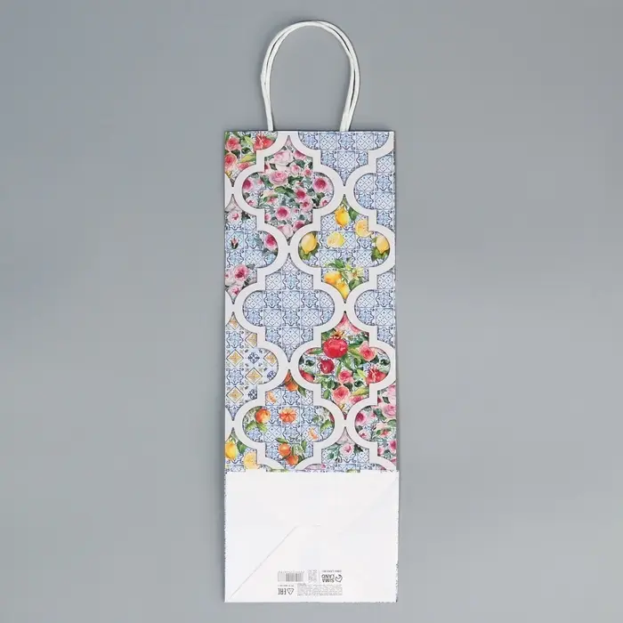 Пакет подарочный под бутылку, упаковка, «Праздничный», белый крафт, 13 х 36 х 10 см Пакет подарочный под бутылку, упаковка, «Праздничный», белый крафт, 13 х 36 х 10 см