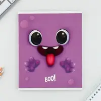 Тетрадь в клетку, 48 л., А5, на скрепке, блок №1, Boo!, МИКС Тетрадь в клетку, 48 л., А5, на скрепке, блок №1, Boo!, МИКС