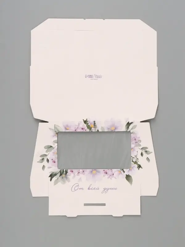 Коробка подарочная с окном &laquo;От всей души&raquo;, 20&times;12&times;4 см, самосборная
