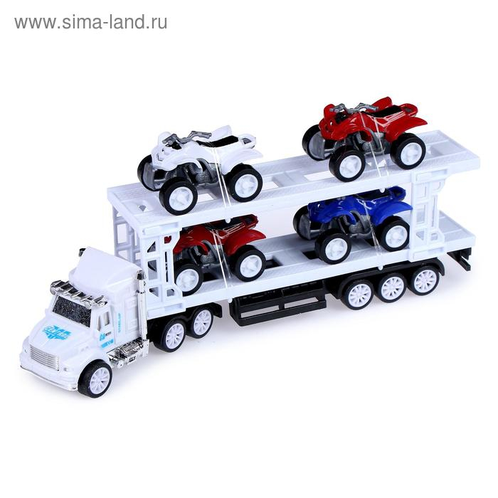 Грузовик инерционный &laquo;Автовоз&raquo;, с 4 квадроциклами, МИКС