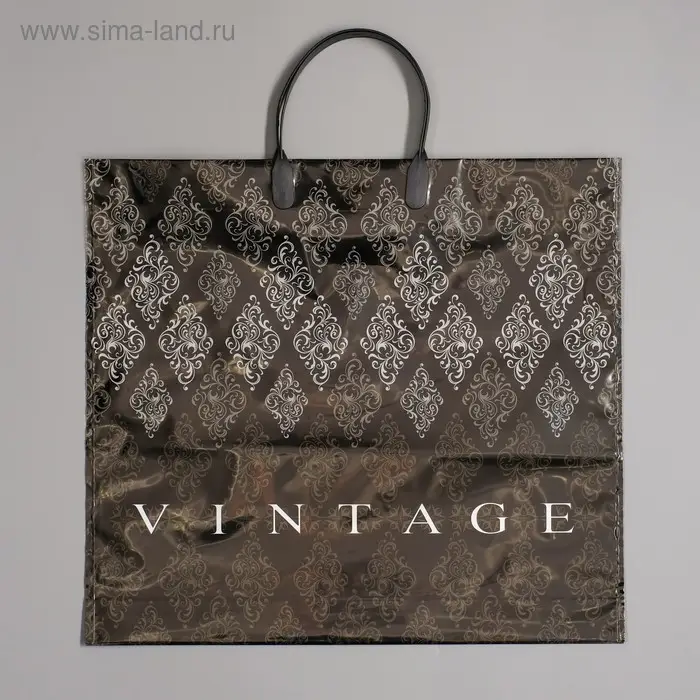 Пакет «Винтаж», полиэтиленовый с пластиковой ручкой, 38×35 см, 110 мкм