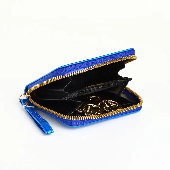 Кошелёк на молнии &laquo;Глянец&raquo;, синий