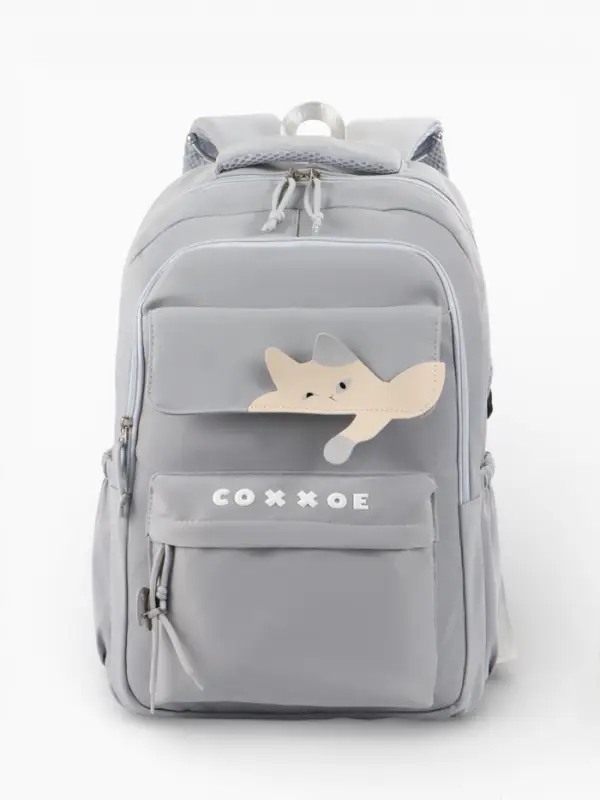 Рюкзак школьный, &laquo;Уставший кот&raquo;, 5 карманов, 2 отделения, 31&times;13.5&times;45 см, серый