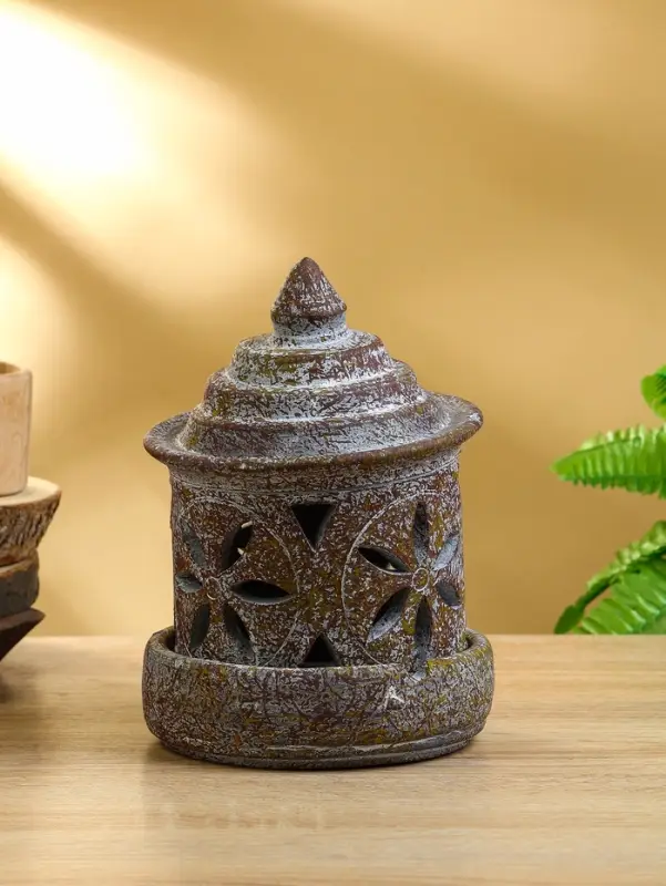 Подсвечник терракота &laquo;Фонарь&raquo;, 14.5&times;14.5&times;21 см