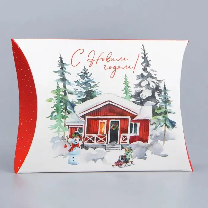 Коробка новогодняя складная фигурная «С Новым годом!», 11×8×2 см