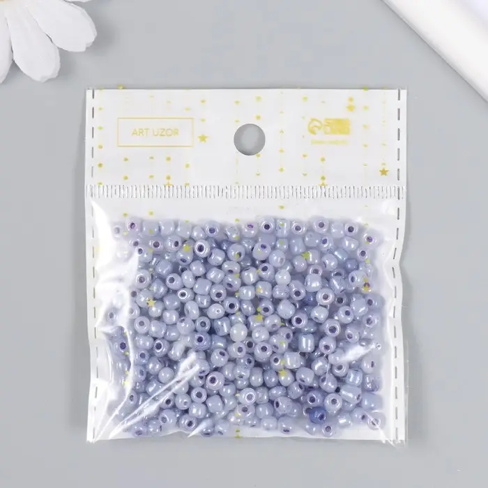 Бисер стекло 6/0  Бисер стекло 6/0 "Цветная серединка. Васильковый" 30 гр