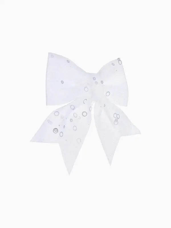 Ёлочные игрушки 2 шт., бантики, &laquo;Зимнее волшебство. Бант с пайетками&raquo; пластик, 12&times;12 см, белый