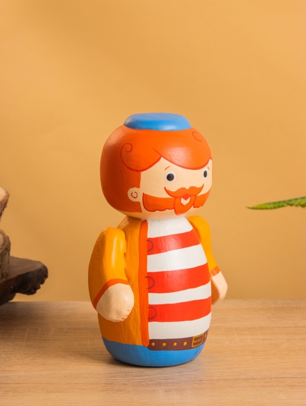 Деревянная кукла кокеши Деревянная кукла кокеши "Рыбак Бо" 11х9х15 см