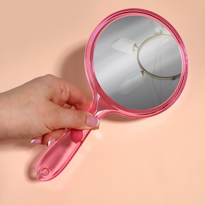 Зеркало с ручкой, двустороннее, с увеличением, d зеркальной поверхности 12,5 см, цвет МИКС Зеркало с ручкой, двустороннее, с увеличением, d зеркальной поверхности 12,5 см, цвет МИКС