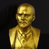 Бюст В.И. Ленин, 11х9х8 см, золото