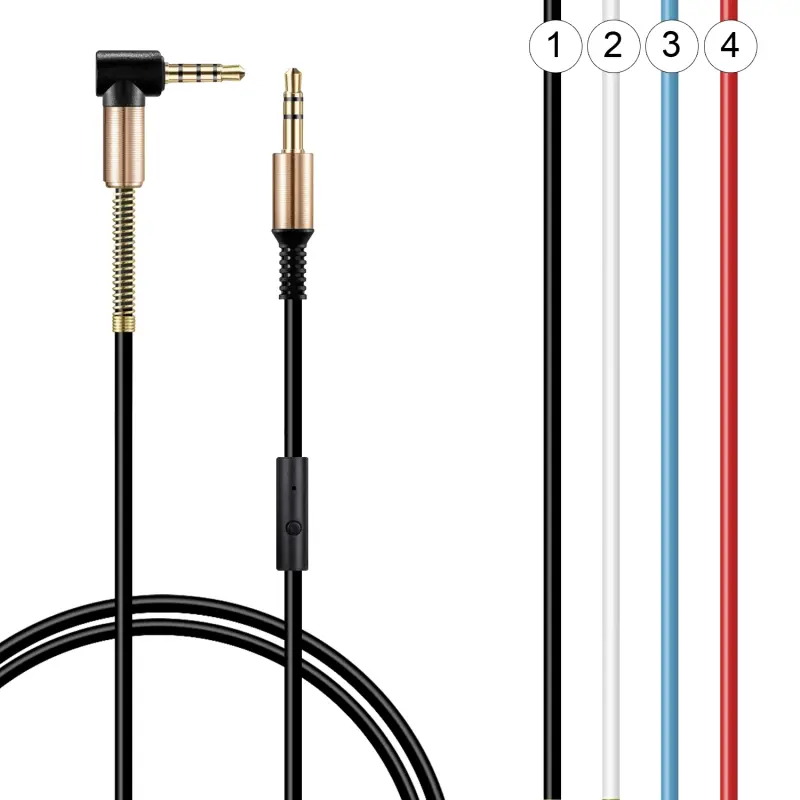 *Кабель AUX L-образный с микрофоном 1.2M JD-423