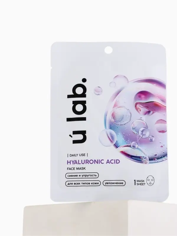 Маска для лица тканевая с гиалуроновой кислотой, увлажняющая, ULAB