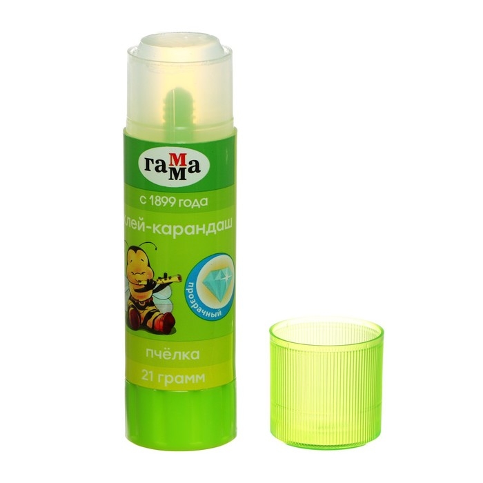 Клей-карандаш ПВП 21 г, Гамма Клей-карандаш ПВП 21 г, Гамма "Пчелка", прозрачный 1392022.21