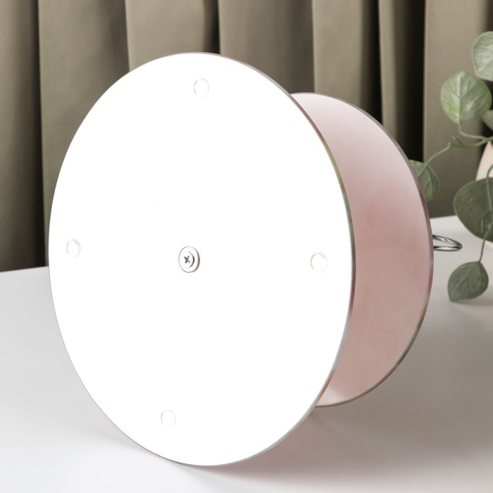 Этажёрка - фруктовница круглая Доляна «Сладости», 2 яруса, d=25/20 см, стекло, цвет розовый