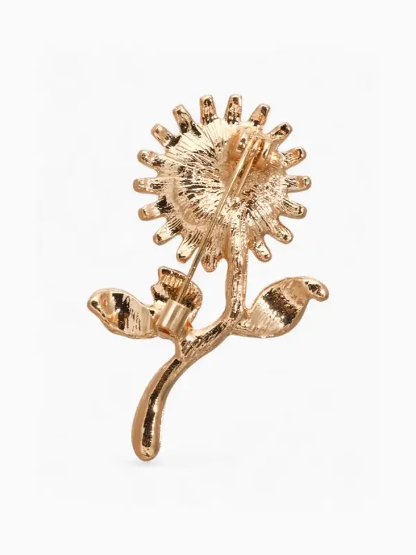 Брошь &laquo;Цветок Ромашка&raquo;, белая в золоте