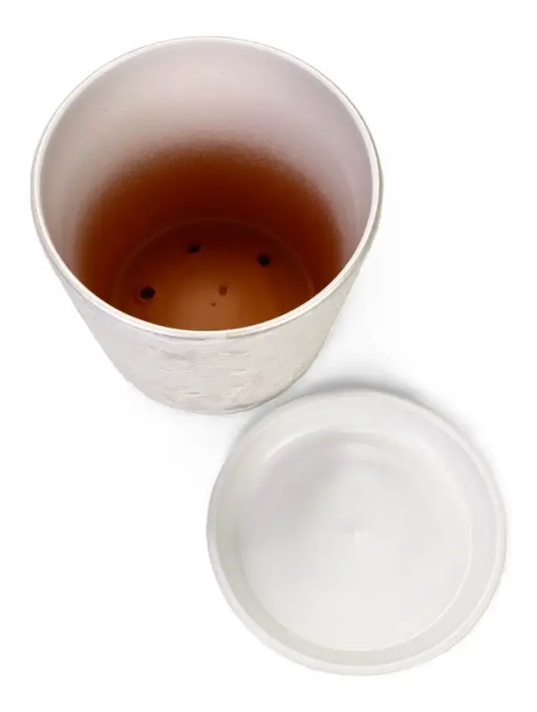 Горшок цветочный с поддоном 4,75 л, d22/h20 см белый керамика, Горшок цветочный с поддоном 4,75 л, d22/h20 см белый керамика, "Венера" (М)