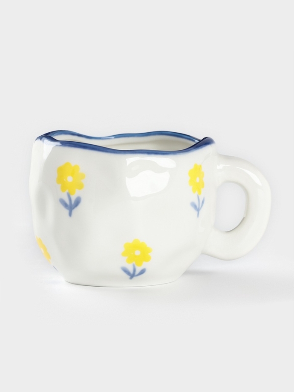 Чайная пара Доляна «Одуванчик», чашка 220 мл, блюдце d=16 см, ручная роспись, керамика, белая Чайная пара Доляна «Одуванчик», чашка 220 мл, блюдце d=16 см, ручная роспись, керамика, белая