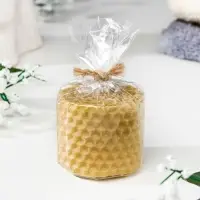 Свеча из вощины медовая 4 см  с маслом Гвоздика, репелентная