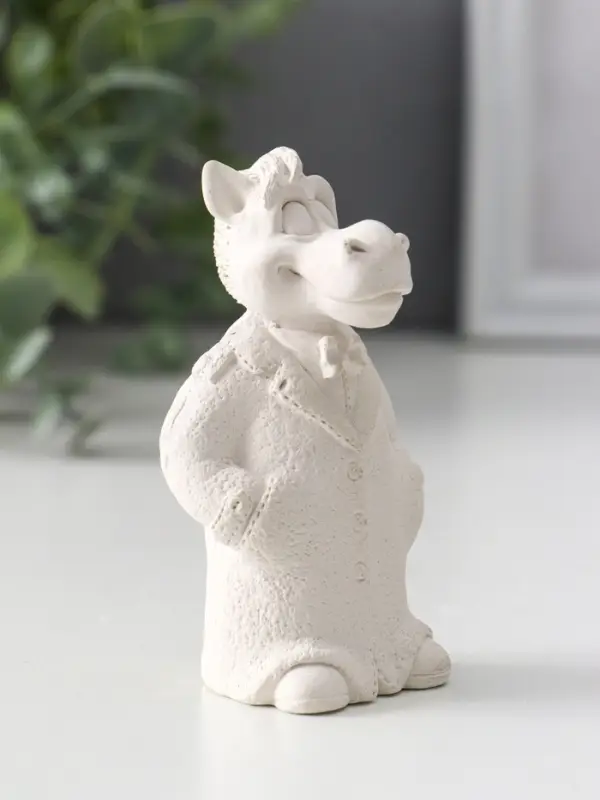 Фигура "Конь в пальто малый" 9х5х4 см, натуральный