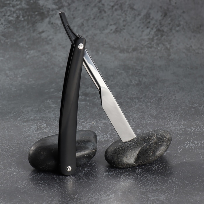 Опасная бритва, шаветт, без лезвия, 16,5/24 × 2,5 × 1,3 см, пластиковая, цвет чёрный/серебристый Опасная бритва, шаветт, без лезвия, 16,5/24 × 2,5 × 1,3 см, пластиковая, цвет чёрный/серебристый