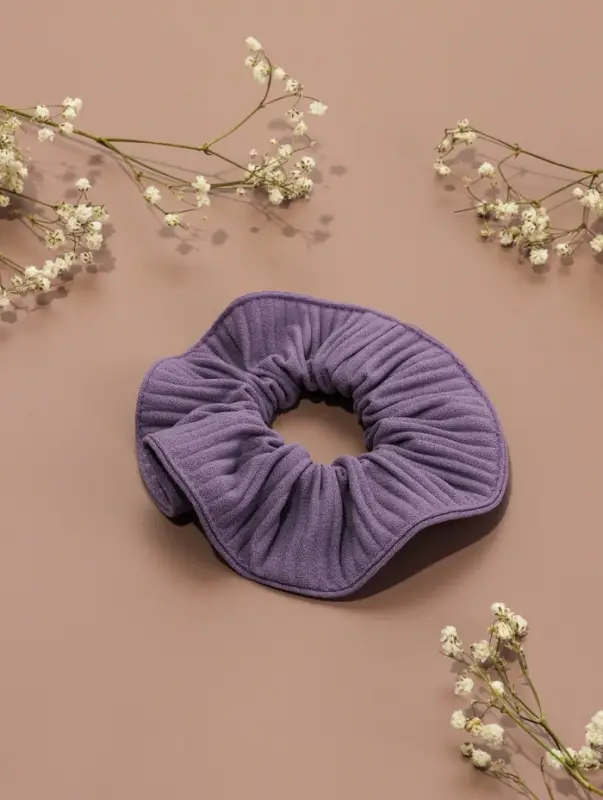 Резинка для волос QF &laquo;Орбита&raquo;, текстура полоска, 10 см, серо-сиреневая