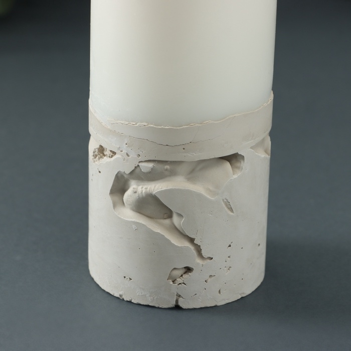 Свеча-цилиндр Свеча-цилиндр "Бетон", 6х15 см, белая