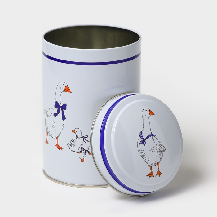 Банка для сыпучих продуктов «Гуси», 1,1 л, d=9,9 см, круглая