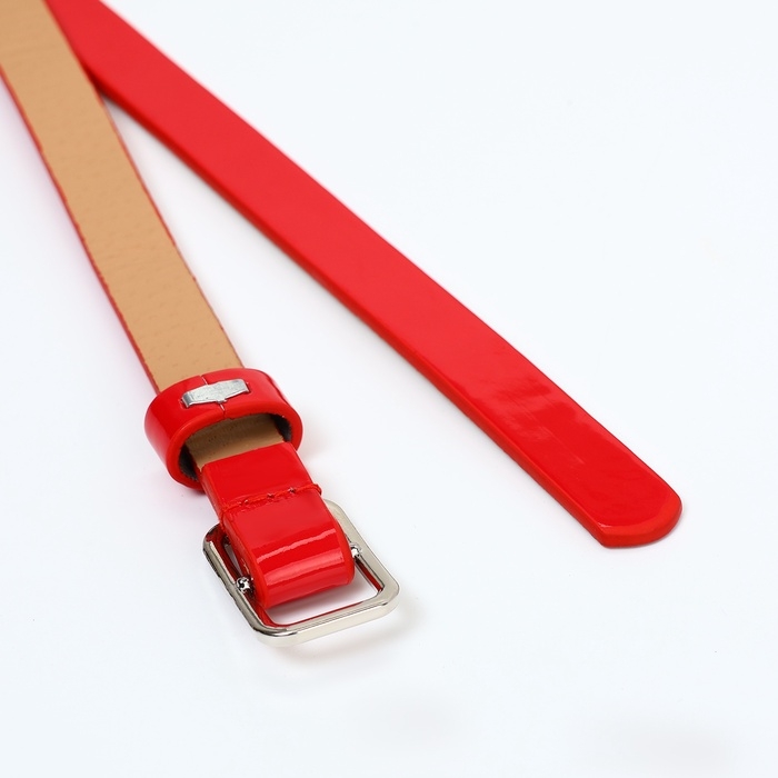 Ремень женский, ширина 1,3 см, пряжка металл, цвет красный Ремень женский, ширина 1,3 см, пряжка металл, цвет красный