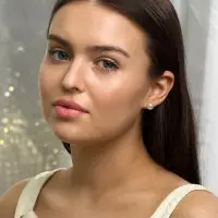Серьги пусеты One year, 12 пар, цветочное ассорти, бело-розовые в золоте