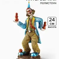 Фигура полистоун &laquo;Клоун-жонглирует шариками&raquo;, 13.4&times;11&times;24 см