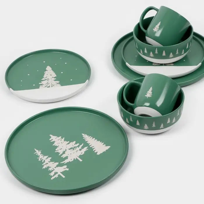 Тарелка новогодняя суповая &laquo;Зимний лес&raquo;, 15&times;7 см, 700 мл, ручная работа