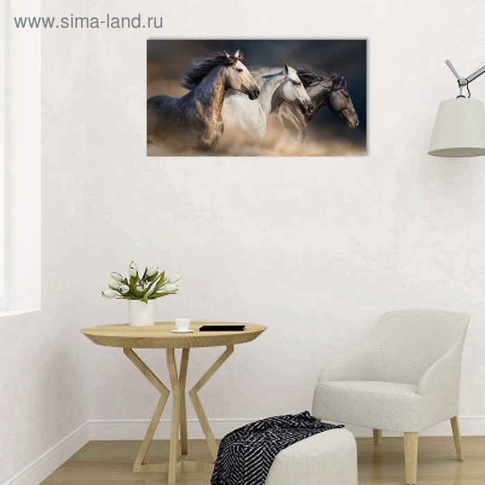 Картина на холсте Картина на холсте "Лошадиная сила" 50х100 см