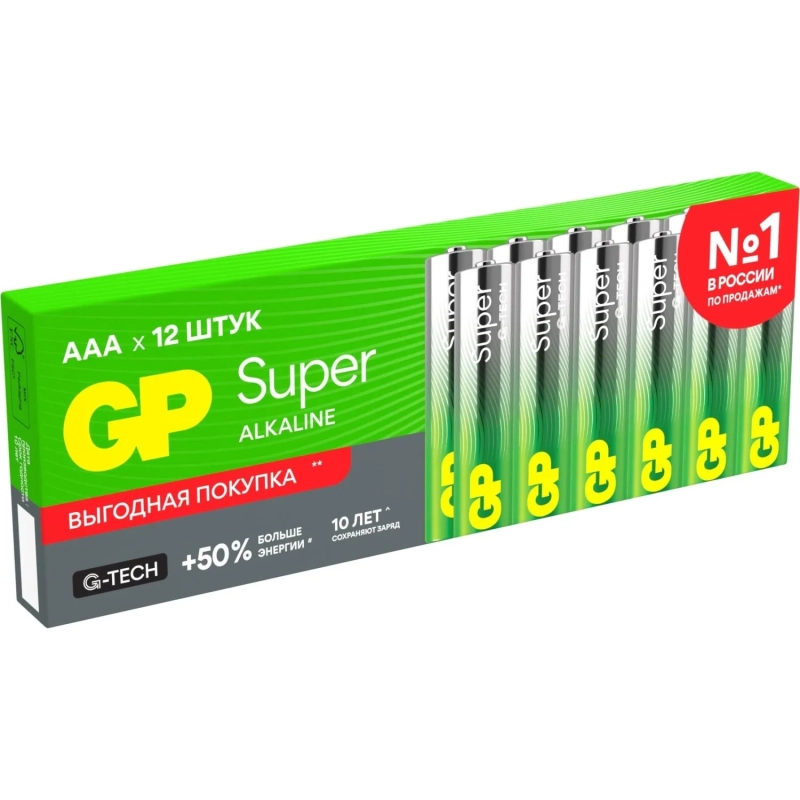 Батарейка GP AAA/LR03 24AEFNR1-2CRNPNN12 12 шт. в уп