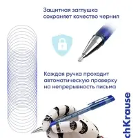 Ручка шариковая ErichKrause. ULTRA-30 Gold Stick&Grip Classic, синий стержень, узел 0.7 мм, резиновый упор