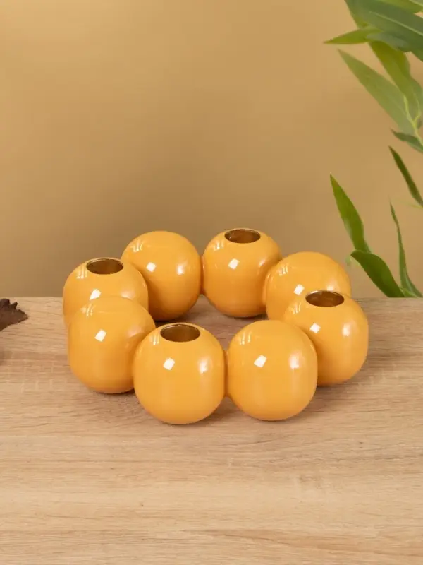 Подсвечник на 4 свечи  Подсвечник на 4 свечи "Бусы" с 8 сферами, песок 19х19х5,5 см