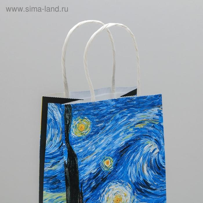 Пакет подарочный крафтовый, упаковка, «Ван Гог», 12 х 21 х 9 см Пакет подарочный крафтовый, упаковка, «Ван Гог», 12 х 21 х 9 см