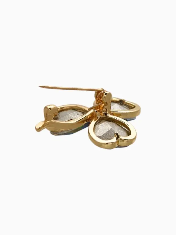 Брошь  Брошь "Клевер" три лепестка, цветной в золоте