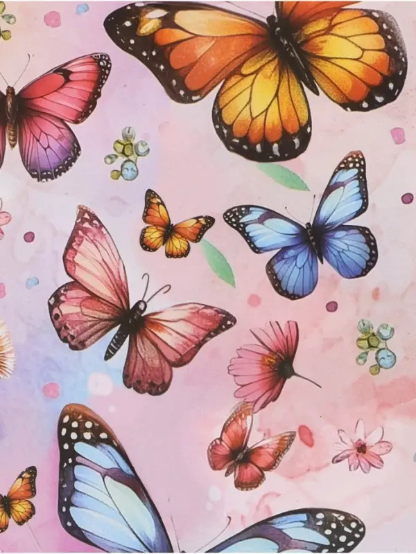 Бумага упаковочная двухсторонняя &laquo;Яркие бабочки&raquo;, глянец, 100&times;70 см