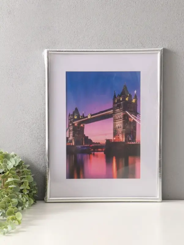 Фоторамка для фото 30х40 см, с паспарту 21х30 см, Vivo, серебро