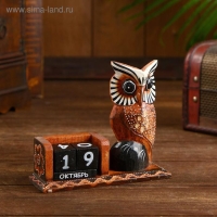 Календарь настольный «Филин», 15×5×14 см, дерево