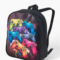 Рюкзак детский 27*10*30, отд на молнии, игры черный