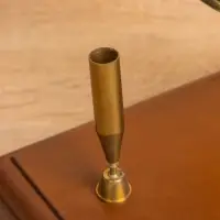 Колокол настольный с подставкой для ручки 10&times;18&times;18 см, латунь, дерево